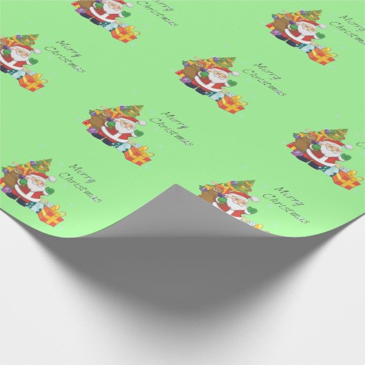 Weihnachtsbaum und Weihnachtsgrün Geschenkpapier (Ecke)