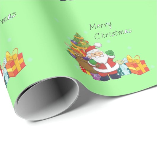 Weihnachtsbaum und Weihnachtsgrün Geschenkpapier (Rolleneckpunkt)