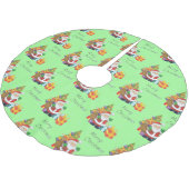 Weihnachtsbaum und Weihnachtsgrün Polyester Weihnachtsbaumdecke (Schrägansicht)