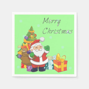 Weihnachtsbaum und Weihnachtsgrün Serviette