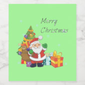 Weihnachtsbaum und Weihnachtsgrün Weinetikett (Einzelnes Label)