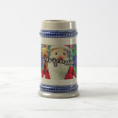 Weihnachtsbaum und Weihnachtsmann. Bierglas (Mittel)