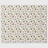 Weihnachtsbaum und Weihnachtsmann in Wasserfarben Geschenkpapier (Flach)