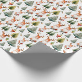 Weihnachtsbaum und Weihnachtsmann in Wasserfarben Geschenkpapier (Ecke)