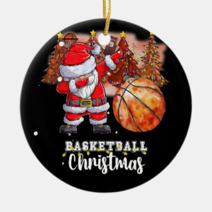 Weihnachtsbaum und Weihnachtsmann Keramik Ornament