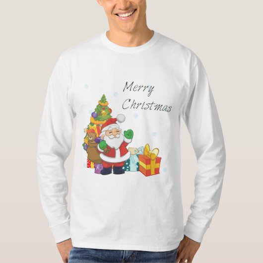 Weihnachtsbaum und Weihnachtswein T-Shirt (Vorderseite)