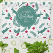 Weihnachtsbaum und Weihnachtswildmuster Geschirrtuch (Gefaltet)