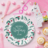 Weihnachtsbaum und Weihnachtswildmuster Pappteller (Party)