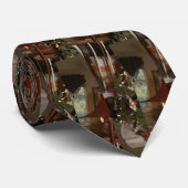 Weihnachtsbaum und Wohnzimmermuster Krawatte (Gerollt)