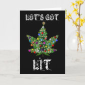 Weihnachtsbaum Unkraut Blatt Topf Thc Geschenk Tee Karte (Gelbe Blume)