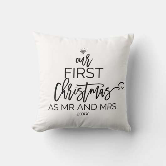 Weihnachtsbaum Unsere ersten Weihnachten als Mr. u Kissen (Vorderseite)