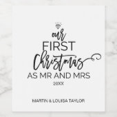 Weihnachtsbaum Unsere ersten Weihnachten als Mr. u Weinetikett (Einzelnes Label)