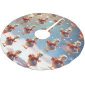 Weihnachtsbaum-Unterlage mit Entlein Polyester Weihnachtsbaumdecke (Schrägansicht)