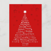 Weihnachtsbaum Unterschiedliche Sprachen Feiertagspostkarte (Vorderseite)