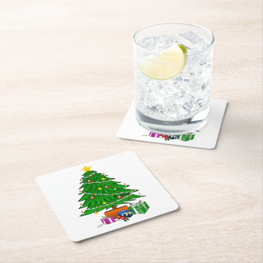 Weihnachtsbaum-Untersetzer Rechteckiger Pappuntersetzer (Vor Ort)