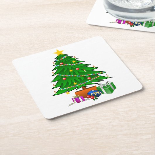 Weihnachtsbaum-Untersetzer Rechteckiger Pappuntersetzer (angewinkelt)