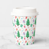 Weihnachtsbaum-Urlaub Pappbecher (Rückseite)