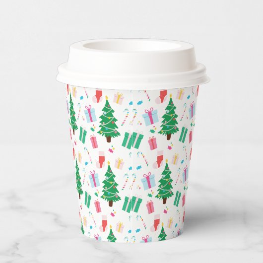 Weihnachtsbaum-Urlaub Pappbecher (Rechts)