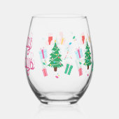 Weihnachtsbaum-Urlaub Weinglas Ohne Stiel (Rückseite)