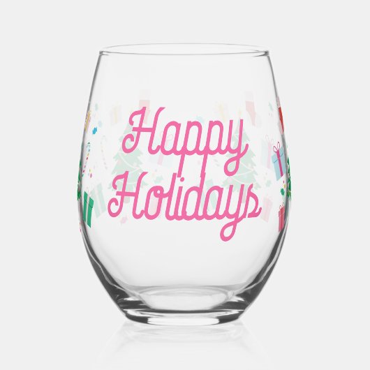 Weihnachtsbaum-Urlaub Weinglas Ohne Stiel (Links)