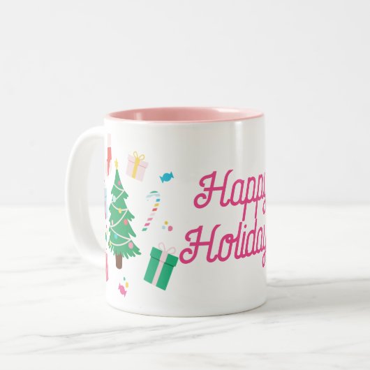 Weihnachtsbaum-Urlaub Zweifarbige Tasse (Vorderseite Links)