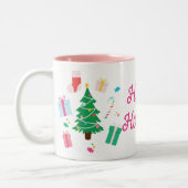 Weihnachtsbaum-Urlaub Zweifarbige Tasse (Links)