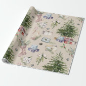 Weihnachtsbaum-Verpackungspapier Geschenkpapier (Ungerollt)