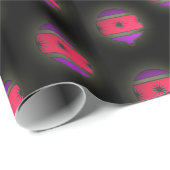 Weihnachtsbaum verziert rosa Lila auf Schwarzem Geschenkpapier (Rolleneckpunkt)