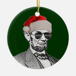 Weihnachtsbaum-Verzierung Lincolns geheime Sankt Keramik Ornament