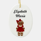 Weihnachtsbaum-Verzierungs-Ingwer-Mädchen Keramik Ornament (Hinten)