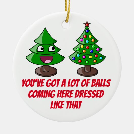 Weihnachtsbaum - Viele Bälle Keramik Ornament (Vorne)