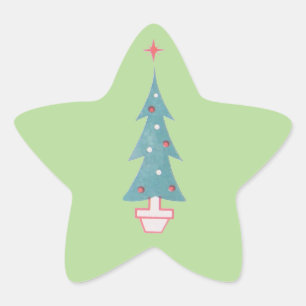 Weihnachtsbaum Vintag 1950er Art Star Stern-Aufkleber