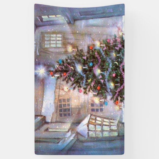 Weihnachtsbaum Vintag Banner (Vertikal)