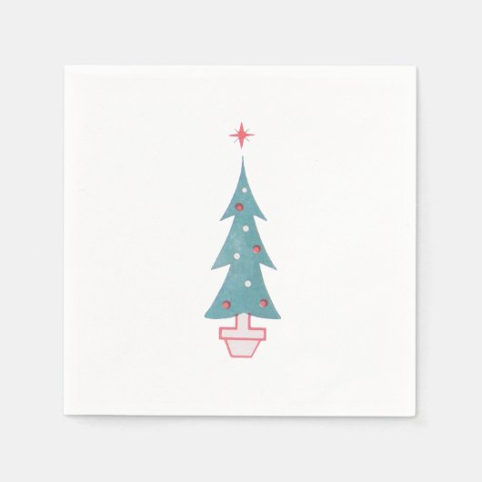 Weihnachtsbaum Vintag der 50er Jahre Serviette (Vorderseite)