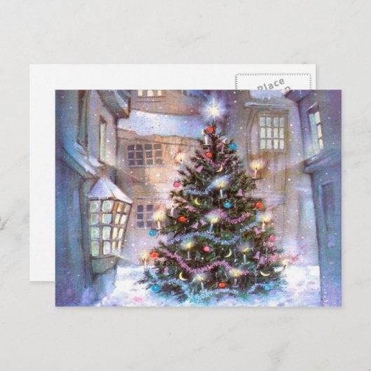 Weihnachtsbaum Vintag Feiertagspostkarte (Vorne/Hinten)