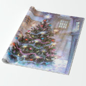 Weihnachtsbaum Vintag Geschenkpapier (Ungerollt)