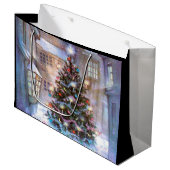 Weihnachtsbaum Vintag Große Geschenktüte (Vorderseite Schrägansicht)