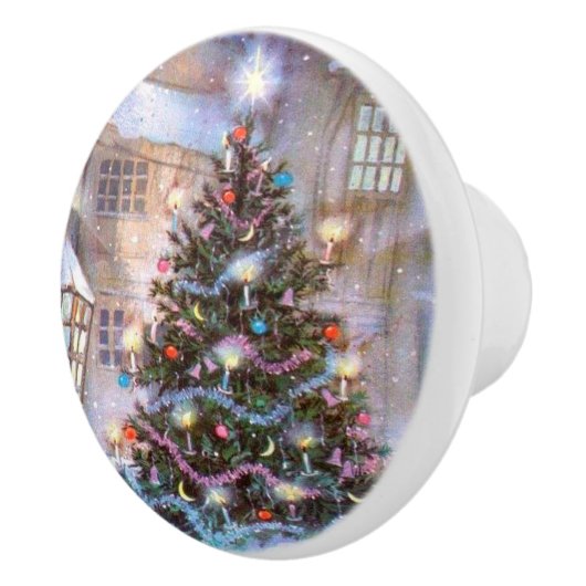 Weihnachtsbaum Vintag Keramikknauf (Rechts)