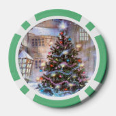 Weihnachtsbaum Vintag Pokerchips (Rückseite)