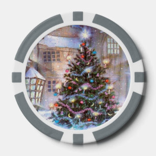 Weihnachtsbaum Vintag Pokerchips