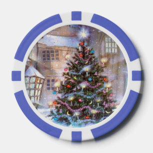 Weihnachtsbaum Vintag Pokerchips