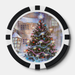 Weihnachtsbaum Vintag Pokerchips