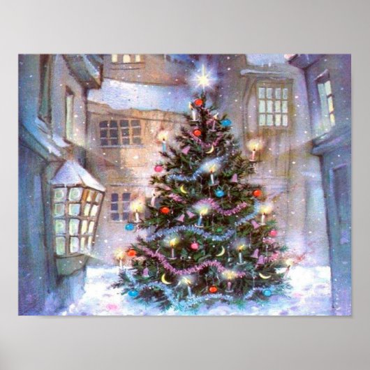 Weihnachtsbaum Vintag Poster (Vorne)
