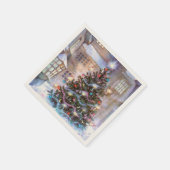 Weihnachtsbaum Vintag Serviette (Ecke)