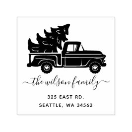 Weihnachtsbaum Vintag Truck Rücksendeadresse Permastempel