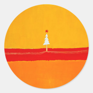 Weihnachtsbaum, Vintage, Abstrakt Runder Aufkleber