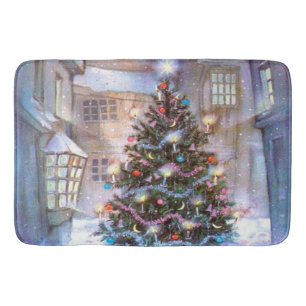 Weihnachtsbaum Vintage Badematte