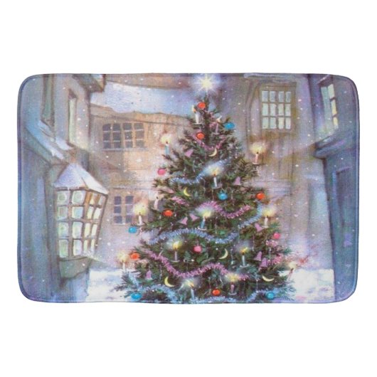 Weihnachtsbaum Vintage Badematte (Vorderseite)