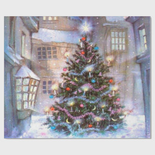 Weihnachtsbaum Vintage Geschenkpapier