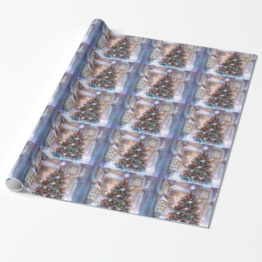 Weihnachtsbaum Vintage Geschenkpapier (Ungerollt)